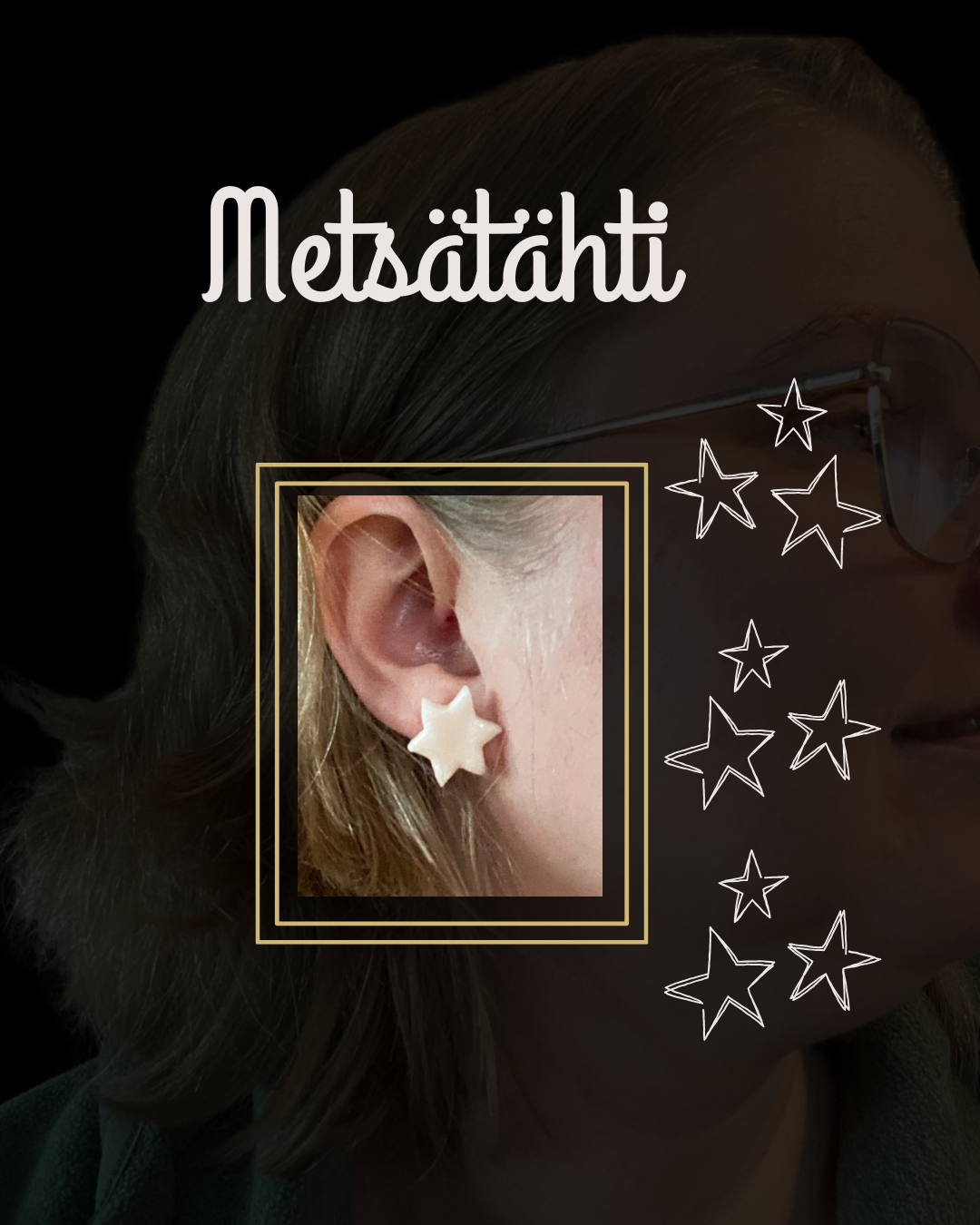 Metsätähti-nappikorvikset